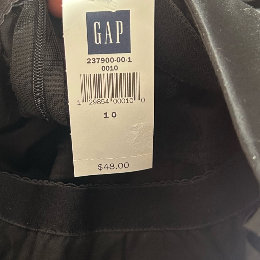 ⭐️ NEW NWT GAP Size 10 Black Strapless Cotton Dress Stretch Classic Midi - Picture 3 of 5